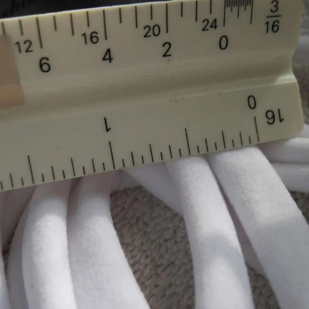 6 Plain Soft WHITE No Metal Elastic Fabric Ponytailer Hair Bands Shiny Sparkle